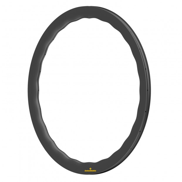 ウェーブシェイプ 700C 55x28mm カーボン チューブレス フック付/フックレス/チューブラー ロードバイク用リム
